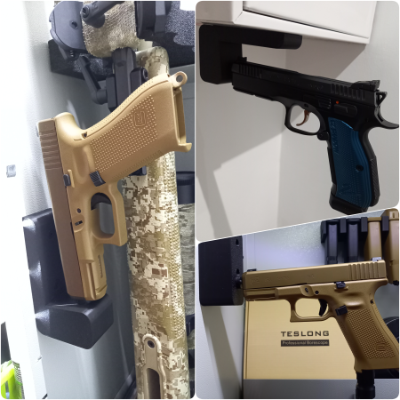 Uchwyt na broń krótką (lufa wsuwana na pręt)