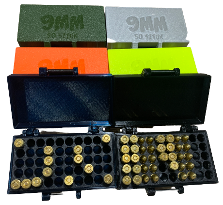 Pudełko / pojemnik na amunicję 9MM (pokrywka na zapięcie)