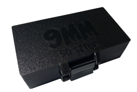 Pudełko / pojemnik na amunicję 9MM (pokrywka na zapięcie)