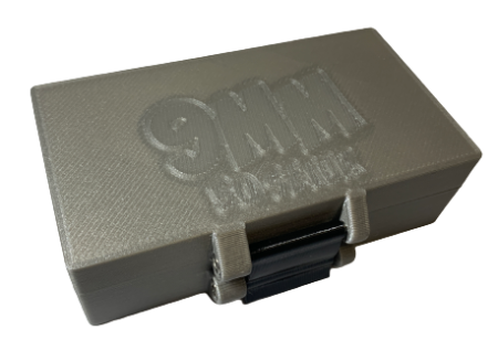 Pudełko / pojemnik na amunicję 9MM (pokrywka na zapięcie)
