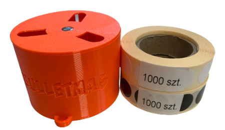 Dyspenser  podwójny / pojemnik na zaklejki do przestrzelin + 2000 szt zaklejek (2 rolki w zestawie)