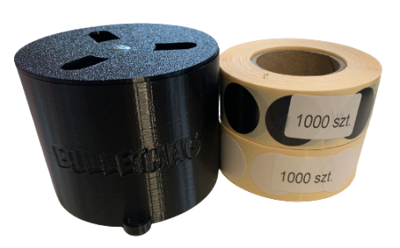 Dyspenser  podwójny / pojemnik na zaklejki do przestrzelin + 2000 szt zaklejek (2 rolki w zestawie)