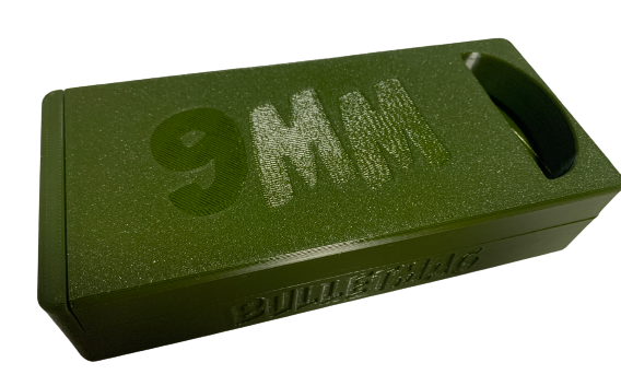 Pudełko / pojemnik na 50 sztuk amunicji 9MM (przesuwana pokrywka)