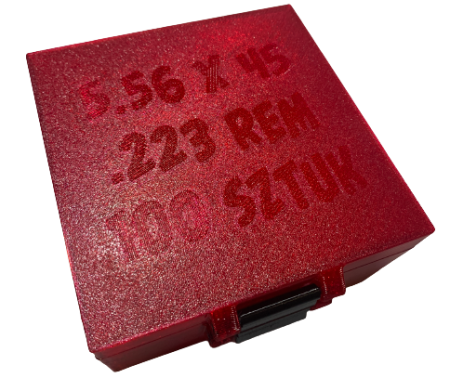 Pudełko / pojemnik na amunicję AR .223 REM / 5.56x45 NATO (pokrywka na zapięcie)