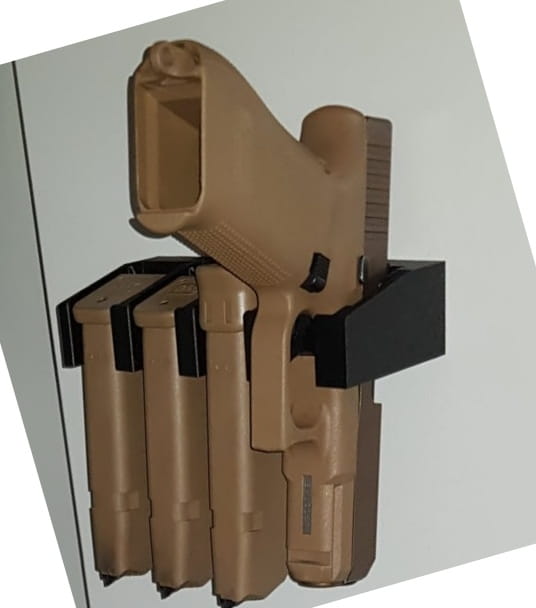 Uchwyt na broń krótką i magazynek / magazynki 9mm (wkładane z przodu)