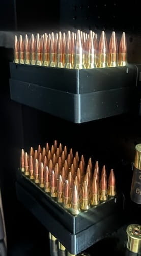 Uchwyt + pudełko / pojemnik na 50 sztuk amunicji kaliber .308 WINCHESTER / 6.5 CREEDMOOR (komplet)