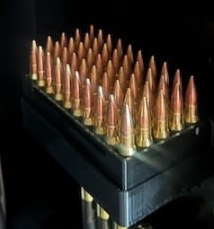 Uchwyt + pudełko / pojemnik na 50 sztuk amunicji kaliber .308 WINCHESTER / 6.5 CREEDMOOR (komplet)