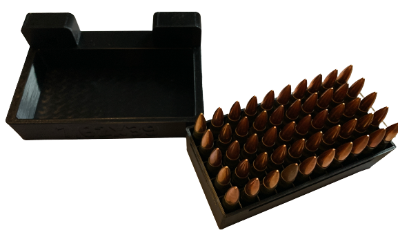 Uchwyt + pudełko / pojemnik na 50 sztuk amunicji kaliber 7.62 x 39 (komplet)