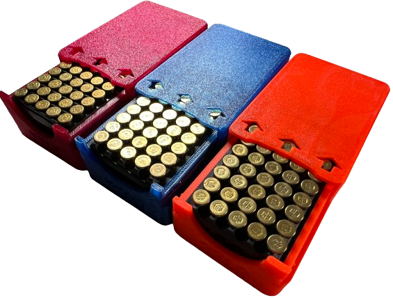 Przejdź do produktu Pudełko / pojemnik na amunicję 22LR do wkładek (przesuwana pokrywka)