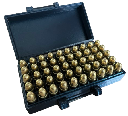 Pudełko / pojemnik na amunicję 7,65 Browning / .32 AUTO (pokrywka na zapięcie)