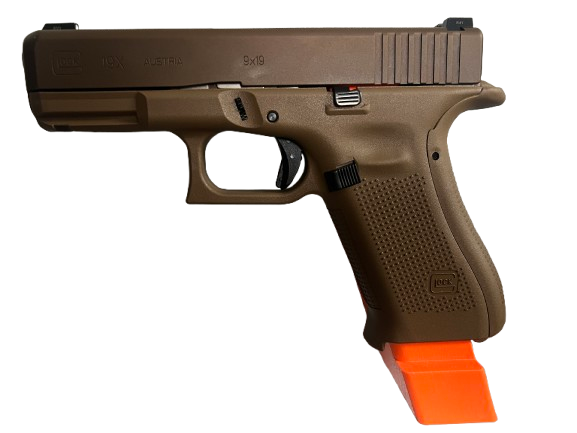 Uchwyt / wieszak na GLOCK 19 / 17 - wkładanie w gniazdo magazynka (przodem lub bokiem)