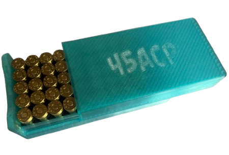 Pudełko / pojemnik na amunicję .45ACP do wkładek S&B (przesuwana pokrywka)