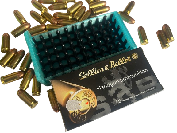 Pudełko / pojemnik na amunicję .45ACP do wkładek S&B (przesuwana pokrywka)