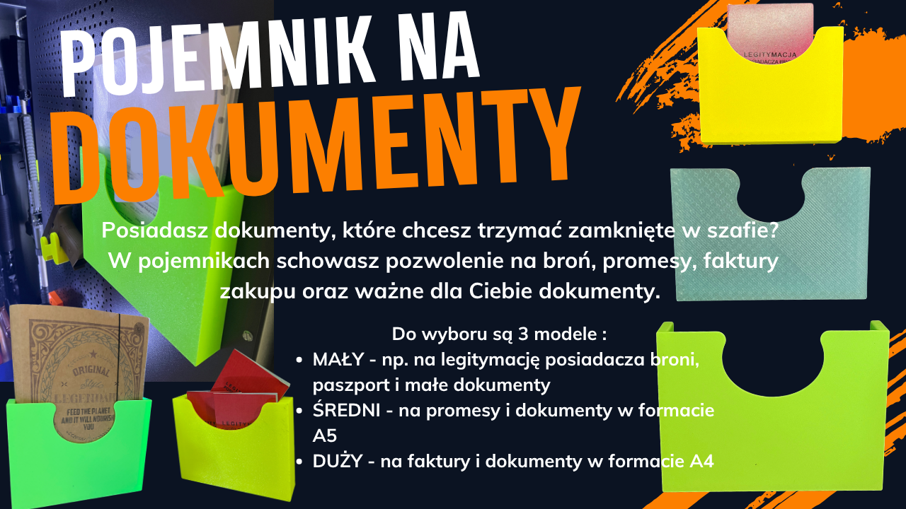 Pojemnik na dokumenty / pozwolenie / promesy (mocowany na magnesy do szafy)