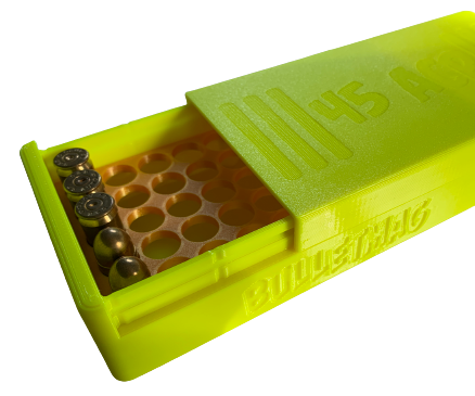 Pudełko / pojemnik na amunicję 45 ACP (przesuwana pokrywka)